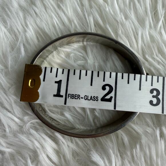 COACH C Logo Signature Silver Bangle Bracelet - Picture 12 of 12